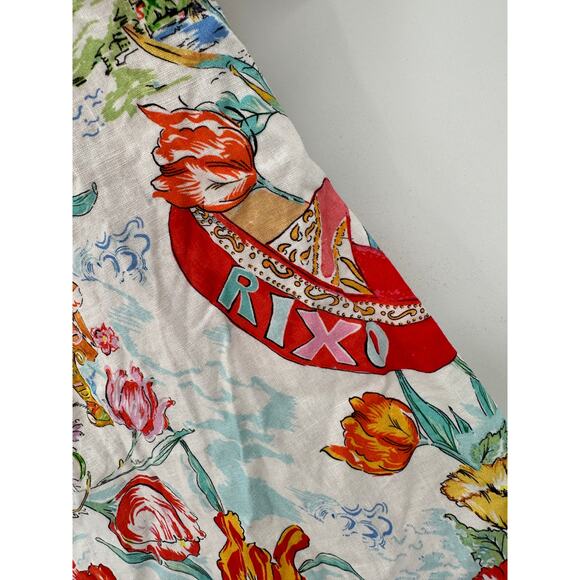 RIXO Camile Ruffle Linen Blend Mini Dress Size M - Picture 4 of 7